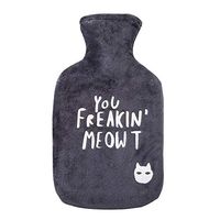 IMSHI Classic Rubber Hot Water Bottle with Soft Fleece Cover - Combination Hot Water Bottle for Tension Relief and Stomach Pain Relief - Deluxe Bed Warmer