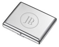 Visol Plated Cigarette Case - Holds 20 100mm Cigarettes (Silver) with Free 2 Initial Engraving