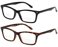 Bifocal Reading Glasses 2 Pack Fashion Comfort Quality Bifocal Readers for Men and Women +1