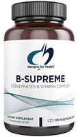 Designs for Health B-Supreme - B Vitamin Complex with B1, B2, B3, B6 + 12, Includes Active Folate, TMG + Choline (120 Capsules)