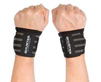 Wrist Wraps by Shuster: Extra Support, NO THUMB LOOP, Bodybuilding, Powerlifting, Cross Fit, Weightlifting (Grey, Large)