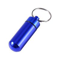 Travel Pill Box WaterProof Mini Keychain Tablet Storage Case Medicine Perfume Container Blue