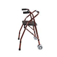 GYZ GY Elderly Walker Aluminum Alloy Walking Stick with Wheels with seat, Maximum Load Capacity is 100kg, Bronze Medical Supplies (Color : Bronze)