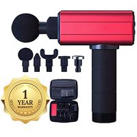 Massage Gun Handheld, Portable Massage Device Cordless Massager with Carry Case Massage Gun Helps Relieve Muscle Soreness, 4 Speed - 5 Massager Head Deep Tissue Massager - Rechargeable Battery(Red)