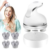 Hair Scalp Massager, Electric Head Massager Portable Handheld Scalp Massager with 4 Heads for stimulating Hair Growth, Head, Neck & Full Body Deep kneading Massage and Stress Release