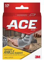 Ace Compression Ankle Support, Gray, Small/Medium