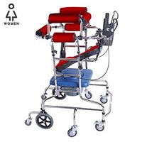 Trjyr Walker- Foldable Lightweight Standing Walker/Toilet Seat, Adjustable 8 Wheels Walk Aid Equipped for Disabled/Elderly Stroke Hemiplegic Rehabilitation Handicap Lower Limb Trainer