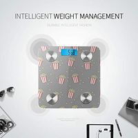 LYAOE Bluetooth Body Fat Scale Funny Print Pop Corn Pop Art Smart Wireless Scale with LCD Display Measuring Body Weight Bmi and Health Digital Scale