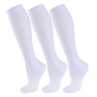 Compression Socks for Women and Men(1/3 Pairs)-Best for Running,Nursing,Circulation,Recovery & Travel (White - 3 Pairs, Large/X-Large)