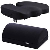 Bundle Seat Cushion Soft Pillow for Office Chair with Foot Rest - 100% Memory Foam