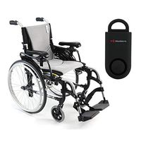 Karman S-Ergo 305 Ultra Lightweight Ergonomic Wheelchair | Adjustable Seat Height | Seat Size 18" X 17" | Frame Color Pearl Silver & Free 130 dB Black Personal Safety Alarm/Siren!
