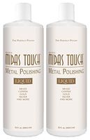 Rolite's Midas Touch Metal Polishing Liquid with Jewelers Rouge for Gold, Brass, Copper, Bronze, Platinum, Pewter, Sterling Silver, 32oz, 2 Pack