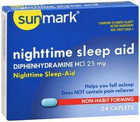 Sunmark Nighttime Sleep Aid 25 mg Caplets - 24 ct