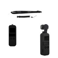Protective Case Cover with Lanyard for DJI Osmo Pocket Protector Shock Proof Silicone Cover with Neck Strap (Black)