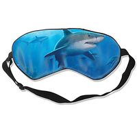 XJOFKJTI Water Sea Shark Blue Shark Underwater Sleep Mask Women & Men with Adjustable Straps Sleeping 8.26" X 3.54" Eye Masks Lightweight and Comfortable Night Cover for Kids Girls,Sleep Mask