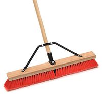Laitner Brush Company 1434AJ 24" Assembled Stiff Bristle Push Broom With 60" Handle