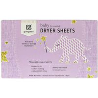 Grab Green Dryer Sheets, Baby, Dreamy Rosewood with Essential Oils, 5+ Months, 50 Compostable Sheets