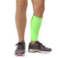 Zensah Calf/Shin Splint Compression Sleeve (singe sleeve), Neon Green, Large/X-Large
