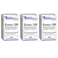 Ferrex 150 Polysaccharide Iron Complex Capsules By Breckenridge - 100 Ea (3-Pack) by Marble Medical