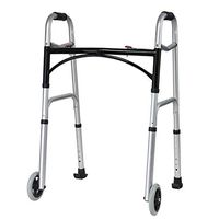 LTLHXM Folding Walking Frame with 2 Wheels Forearm Support Walker Rollator Lightweight Mobility Aid Helps with Walking Independently, Elderly Parents, Grandparents, Disabled & Injured