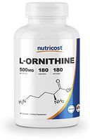 Nutricost L-Ornithine 500mg, 180 Capsules - Non-GMO and Gluten Free