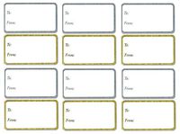 100 Trendy Gold & Silver Peel N Stick Wedding Birthday Party 2-1/2 X 1-1/4 Gift Tags Stickers