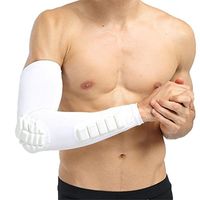 Joyeer Basketball Elbow Lengthen Anti-Collision Sports Brace Breathable Arm Support 1pc, White, XL