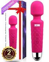 HEHUI Cordless Wand Massager,Handheld Waterproof Massage with 8 Powerful Speeds and 20 Modes, Portable Rechargeable Electric Massager for Back Neck Shoulder Legs(Pink)