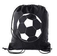 Soccer Party Favors | Soccer Drawstring Backpacks for Birthday Parties, Team events, and much more! - 3PK Black CA2500SOCCER S1