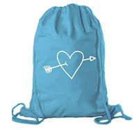Valentine's Day Bags, Cotton Drawstring Cinch Backpacks, Valentines Day Gift Bags - 3PK Teal CA2725VAL S2
