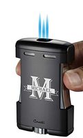Personalized Groomsmen Caseti Sparta Triple Jet Flame Cigar Table Lighter - Black Matte