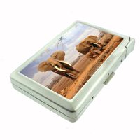 Metal Cigarette Case with Built In Lighter Elephant Design-008