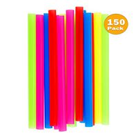 Jumbo Extra Wide Smoothie Straws - Milkshake Straws, Boba Straws, Assorted Colors, 150,Pack