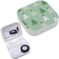 Portable Contact Lens Case Box Travel Kit Mirror + Bottle + Tweezers Container Holder [ Christmas ]