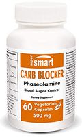 Supersmart - Carb Blocker 500 mg (Phaseolamine) - Natural Starch Neutralizer - with Phaseolamine Fabenol™ | Non-GMO - 60 Vegetarian Capsules