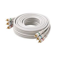 75 FT 3 RCA Component Cable Python 3 Male Each End Ivory Gold Stereo RGB HDTV Color Coded Connectors Double Shielded 3-RCA Cable Digital Signal Jumper