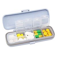 Pill Organizer Daily Pill Box Portable Medicine Organizer Pill Dispenser Pill Case 7 Compartments Medicine Organizer Eco Friendly Material Weekly Pill Container for Vitamin, Fish Oil - Blue