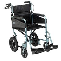 BABIFIS Aluminium Wheelchair, Lightweight Foldable Frame, Attendant-Propelled Wheelchair Portable Transit Travel Chair Removable Footrests