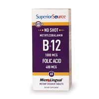 Superior Source No Shot Methylcobalamin B12 with Folic Acid Multivitamin, 60 Count