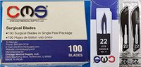 Chicago Medical 22 Surgical Podiatry Pedicure Blades Scalpels Knives Stainless Steel 100/BX Sterile CMS #22 for No 4 Handle