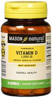 Mason Vitamins D 1000 IU Chewable Tablets, Peach-Vanilla, 50 Count