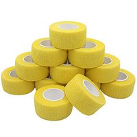 COMOmed Self Stick Cohesive Bandage Latex FDA Approved 1"x5 Yards First Aid Bandages Stretch Sport Wrap Vet Tape for Wrist Ankle Sprain and Swelling,Yellow