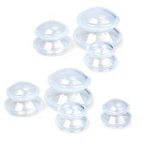 KouJie 7pcs Transparent Medical Silicon Vacuum Cupping set Massage jar cup (Large Set)