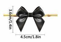 Black Gift Bows,Twist Tie Bows for Bakery Candy Lollipop Cello Bag (50 Pack)