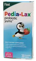 Fleet Pedia-Lax Probiotic YUMS Dietary Supplement Chewable Tablets Strawberry 30 Tablets (Pack of 5)