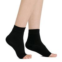 MojaSports Ankle Compression Sleeves Plantar Fasciitis Foot Socks Arch Support (Pure Black : 1 Pair, Small/Medium)