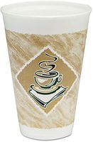 Dart 16X16G Café G Foam Hot/Cold Cups, 16oz, White w/Brown & Green (Case of 1000)