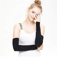 LUCKSTAR Cool Arm Sleeve UV Sun Protective, Ice Fabric Cycling Arm Warmers Basketball Sleeve Running Arm Sleeves Bicycle Camping Summer Sports Safety for Men Women Youth (Black)