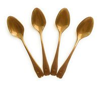 Plastic Disposable Gold Bronze Mini Dessert Spoon - 100 Small Spoons - Tasting Spoons - Dessert Cup Spoons - 4 Inch - For Catering Appetizers Dessert Bar Weddings Samples Coffee Espresso