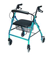 Lumex Walkabout Wide Four Wheel Rollator, 18.5 Inches, Aqua